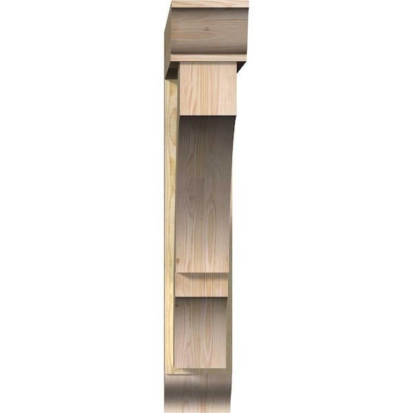 Balboa Traditional Rough Sawn Bracket W/ Offset Brace, Douglas Fir, 8W X 46D X 46H